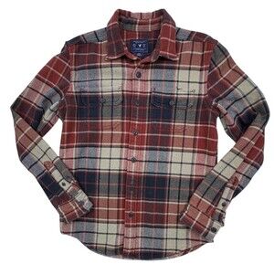 American Eagle Soft Brushed Plaid Shacket Shirt Flannel Fall Cabin Cozy S